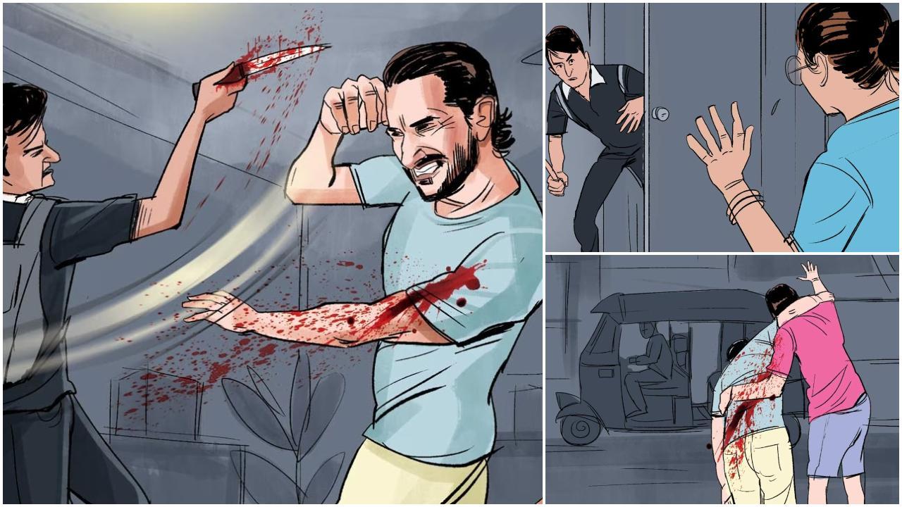 घर से चीखें सुनकर सैफ अली खान और करीना कपूर जाग गए. सैफ जहांगीर के कमरे में घुसपैठिए का सामना करते हुए बोले, 