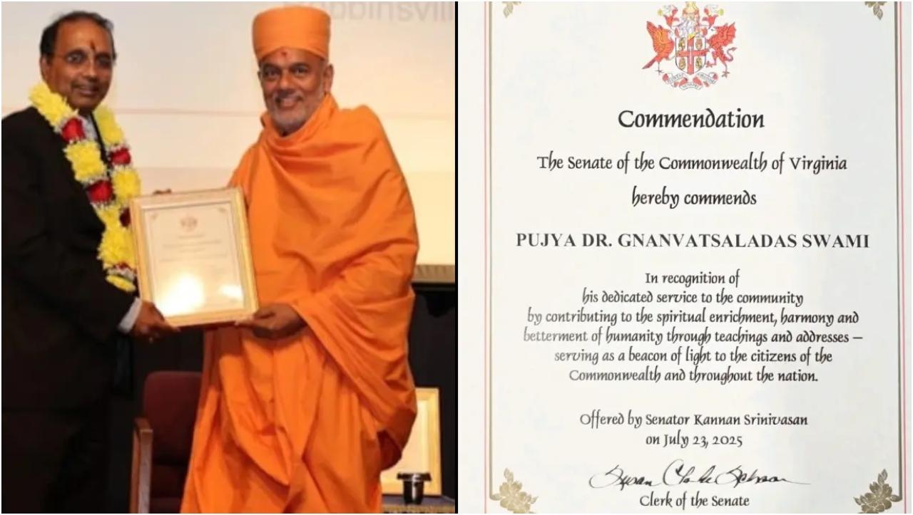 वर्जीनिया के सीनेटर कन्नन श्रीनिवासन ने स्वामी को 