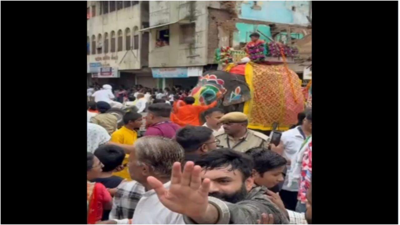 अहमदाबाद में हाथियों का उत्पात. तस्वीर/X