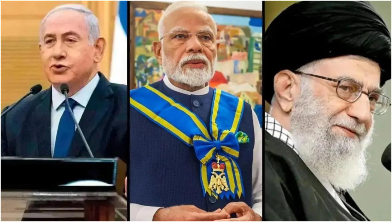 नेतन्याहू, नरेंद्र मोदी और अली खामेनेई की फाइल फोटो (सौजन्य: मिड-डे)