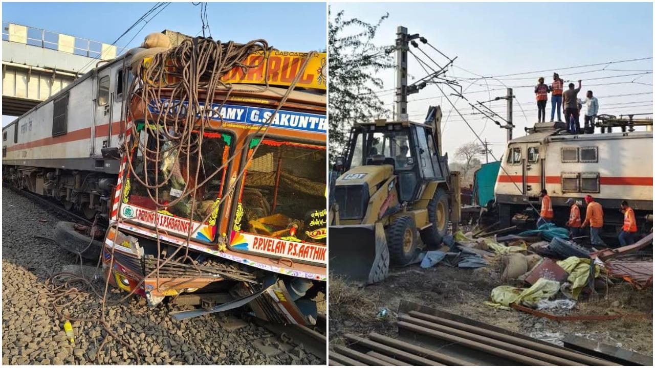 जलगांव जिले के बोडवाड शहर में टक्कर स्थल पर बचाव कार्य जारी है.