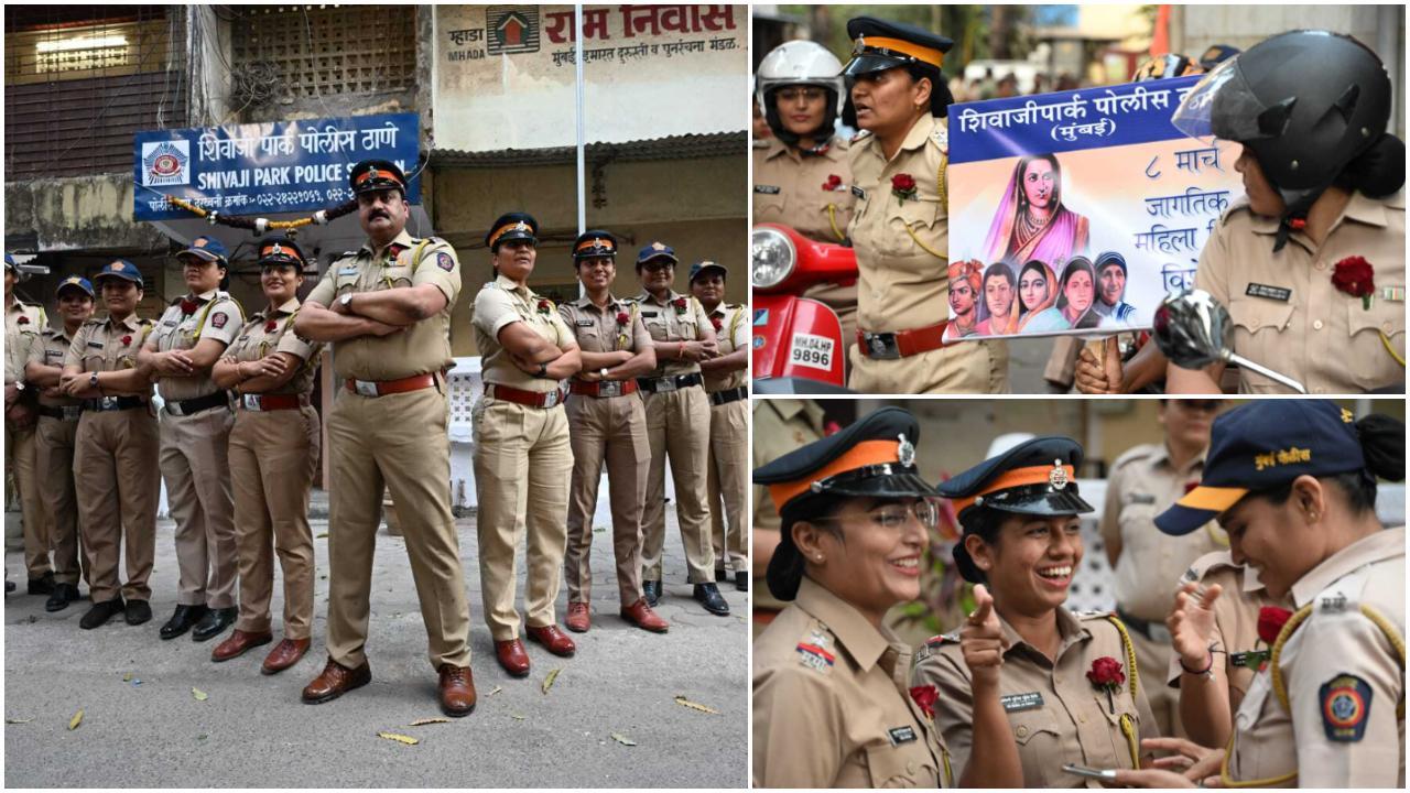 दादर स्थित शिवाजी पार्क पुलिस स्टेशन की महिला कर्मियों ने बाइक रैली का आयोजन किया, (PICS/KIRTI SURVE PARADE)