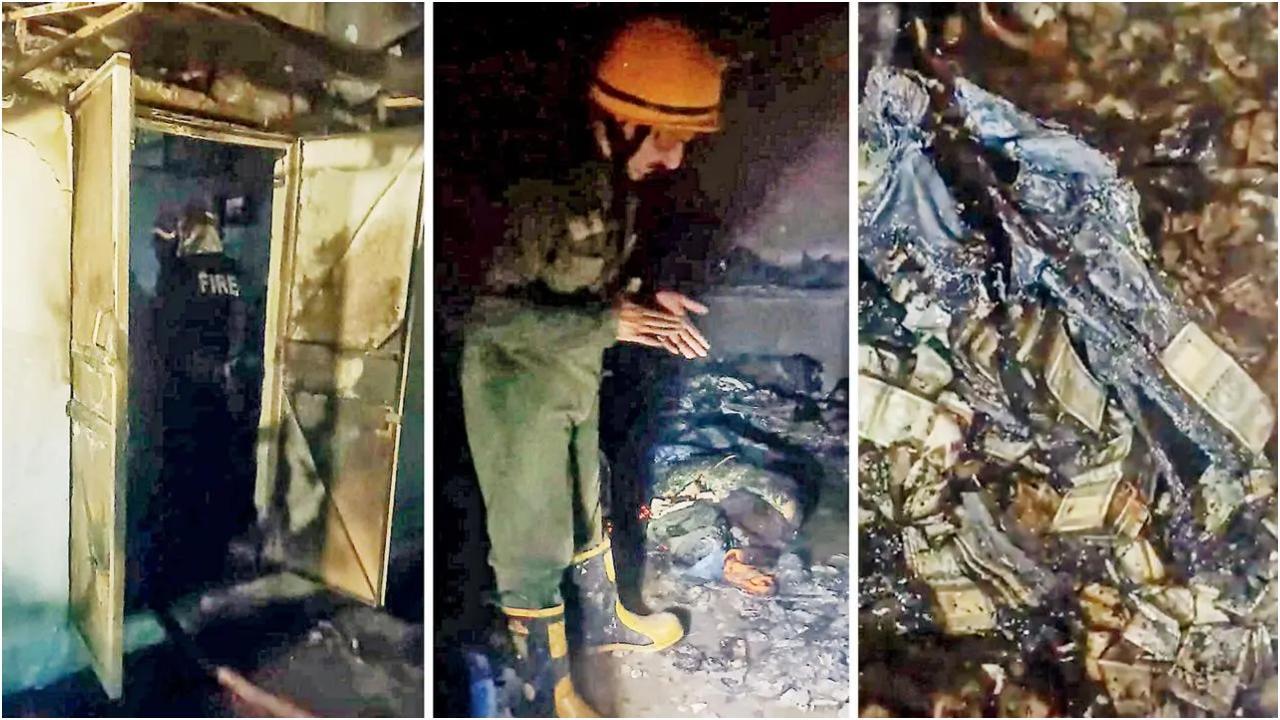 आग की घटना के बाद जारी किए गए वीडियो में जस्टिस वर्मा के घर पर जली हुई नकदी का ढेर दिख रहा है. तस्वीर/पीटीआई