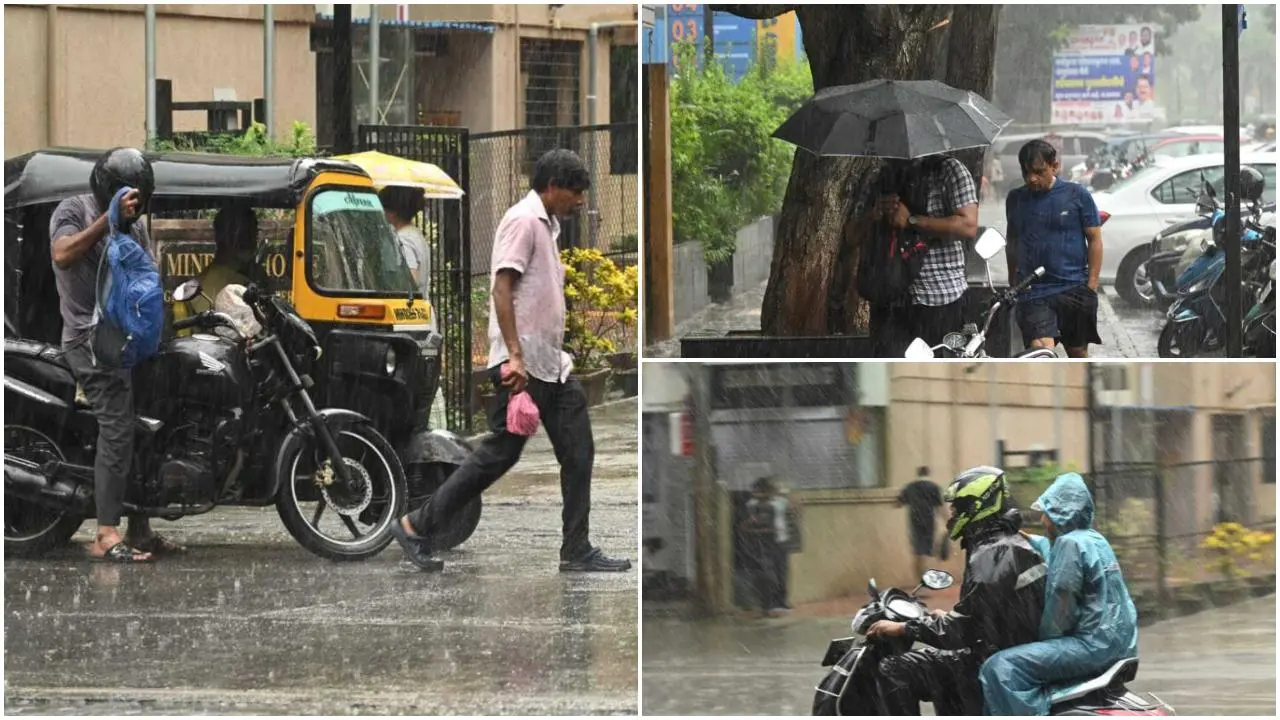Iमुंबई के कई इलाकों में हो रही मूसलाधार बारिश, उमस से तंग मुंबाइकरों को मिली राहत