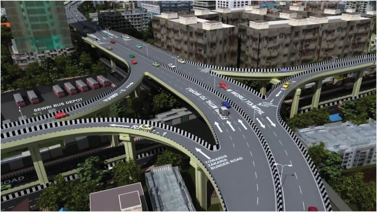 सेवरी बस डिपो के पास एकीकरण और रैंप