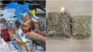 ड्रग्स खाने के पैकेटों में छिपाए गए थे.