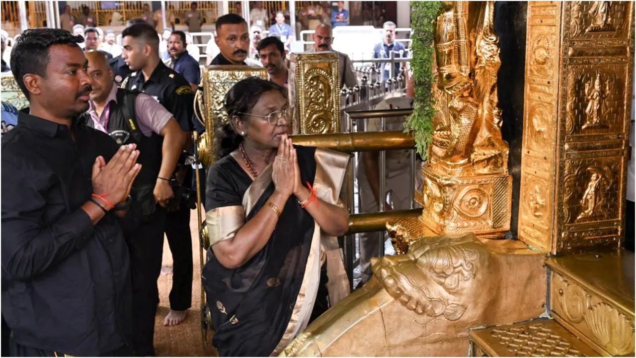 Iराष्ट्रपति द्रौपदी मुर्मू ने की सबरीमाला भगवान अयप्पा मंदिर में पूजा-अर्चना