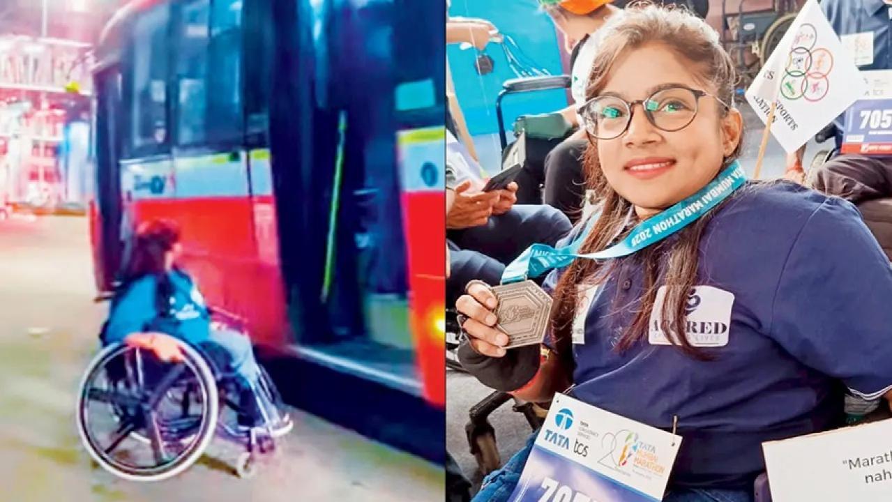 Iमुंबई में व्हीलचेयर पर बैठी एथलीट को बेस्ट बस में नहीं मिली एंट्री, देखें वीडियो