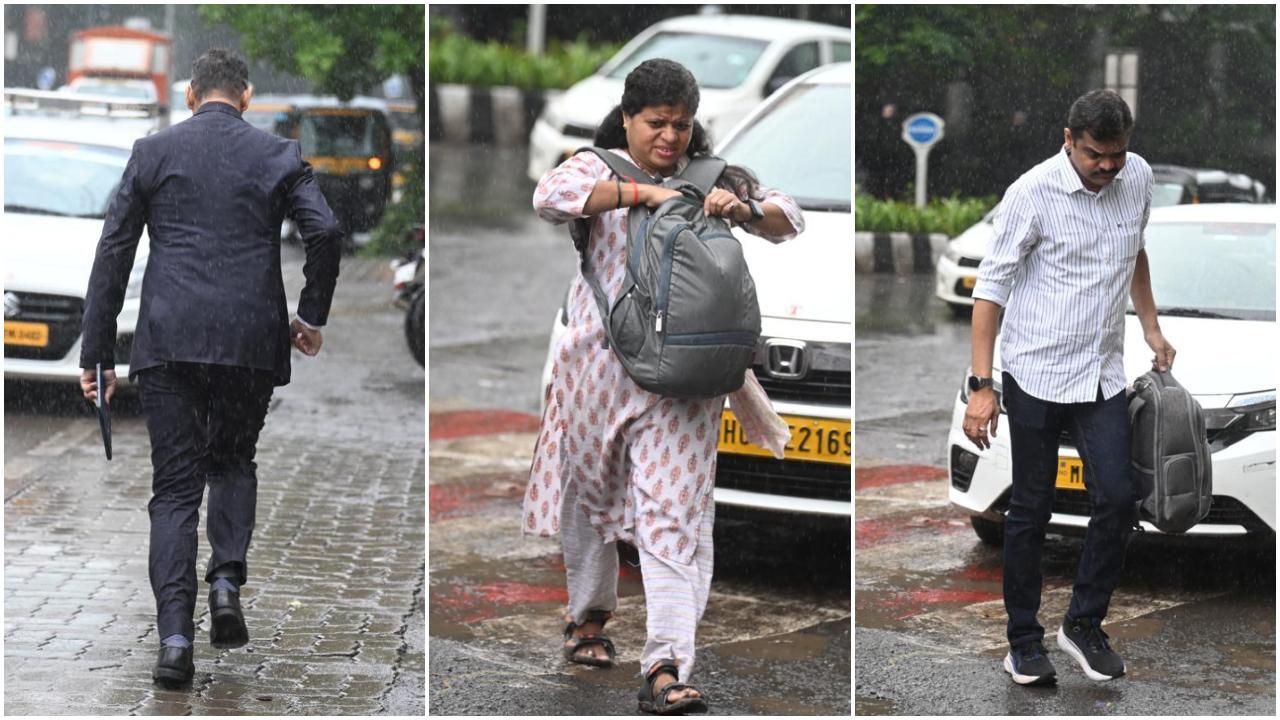 मुंबई में फिर लौटी बारिश, BKC में ऑफिस जाते हुए भीगते नजर आए लोग